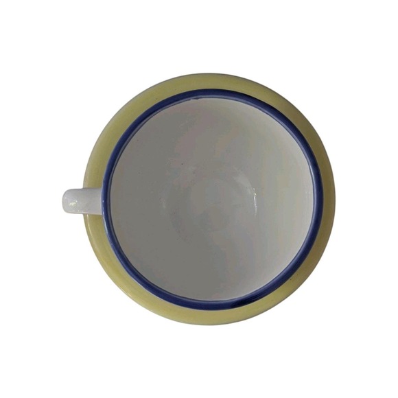 NIB Farmhouse Jumbo Cup Plate Set Apple Pear Fruit Soup Mugs Yellow Kitchen Deco - Picture 6 of 8